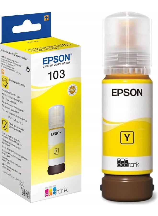 EPSON 103 Ecotank Yellow Ink Bottle - 65ml for High-Quality Printing yellow - Image 1