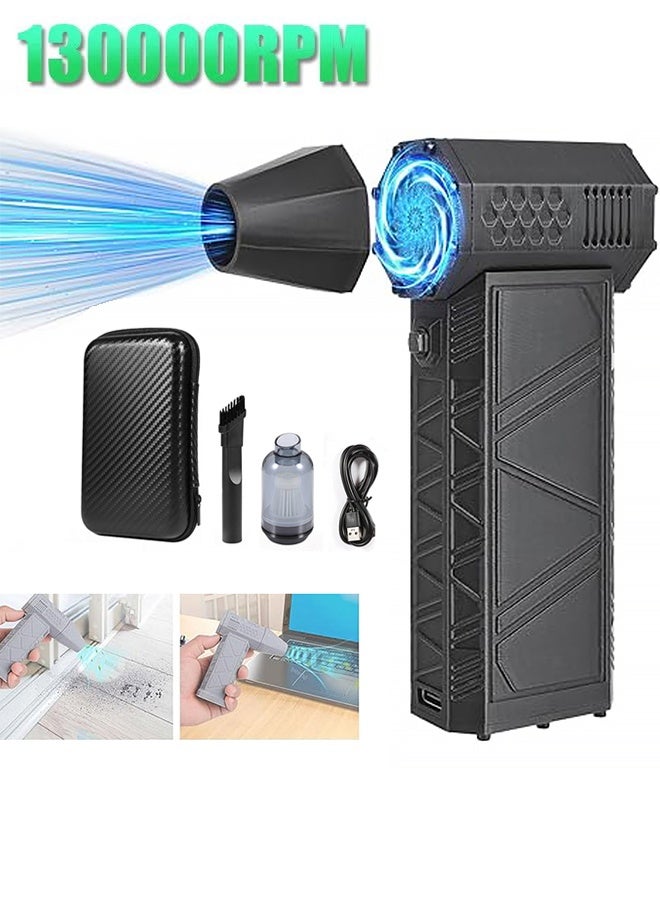 اوليو منفاخ هواء لاسلكي عالي السرعة 130,000 دورة في الدقيقة – منفاخ غبار محمول بشحن USB-C سريع – لتجفيف السيارة وتنظيف الأجهزة ولوحة المفاتيح - Image 1
