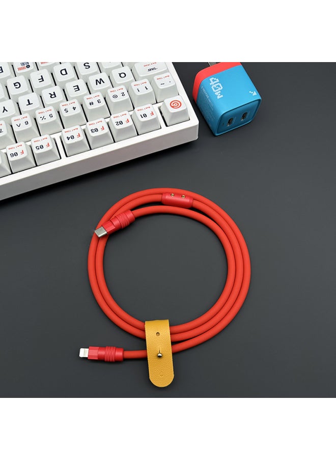 Generic - Super Soft Silicone Data Cable For Apple For Iphone15 For Huawei For Xiaomi Android Phone Super Fast Charging-Color:1.5 M USB To For Iphone 12W-Model:Yellow + Blue Shell + Slider - Image 1
