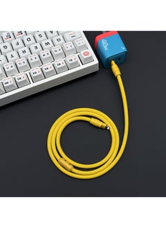 Super Soft Silicone Data Cable For Apple For Iphone15 For Huawei For Xiaomi Android Phone Super Fast Charging-Color:1.5 M USB To For Iphone 12W-Model:Yellow + Blue Shell + Slider