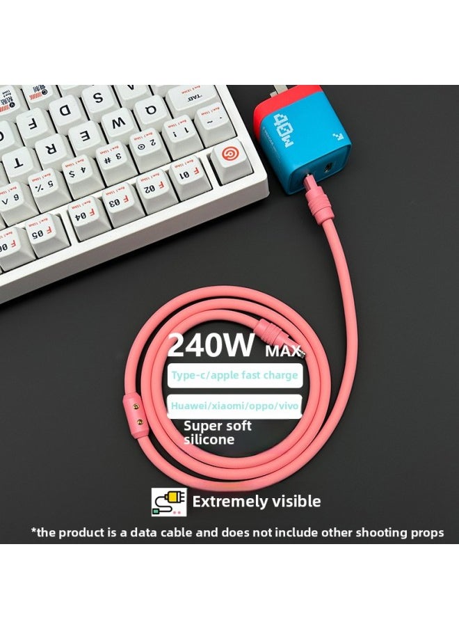 Generic - Super Soft Silicone Data Cable For Apple For Iphone15 For Huawei For Xiaomi Android Phone Super Fast Charging-Color:1.5 M USB To For Iphone 12W-Model:Yellow + Blue Shell + Slider - Image 1