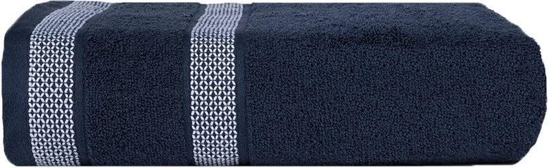 CASA COPENHAGEN CASA COPENHAGEN Solitaire Mix 6 Pieces Towel Set- Navy Blue + Grey Violet  600 GSM 2Bath Towel 2Hand Towel 2Washcloth  Designed in Denmark Made of Soft Egyptian Cotton for Bathroom  Kitchen & Shower  - Image 1