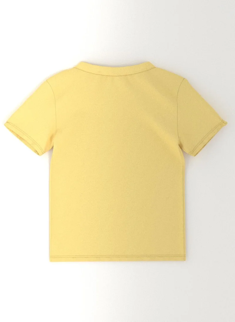 Nautinati Bright Coral & Yellow Nautinati Boys' Pack of 2 Cotton Beach Graphic Printed T-shirts for Men | Best Price UAE