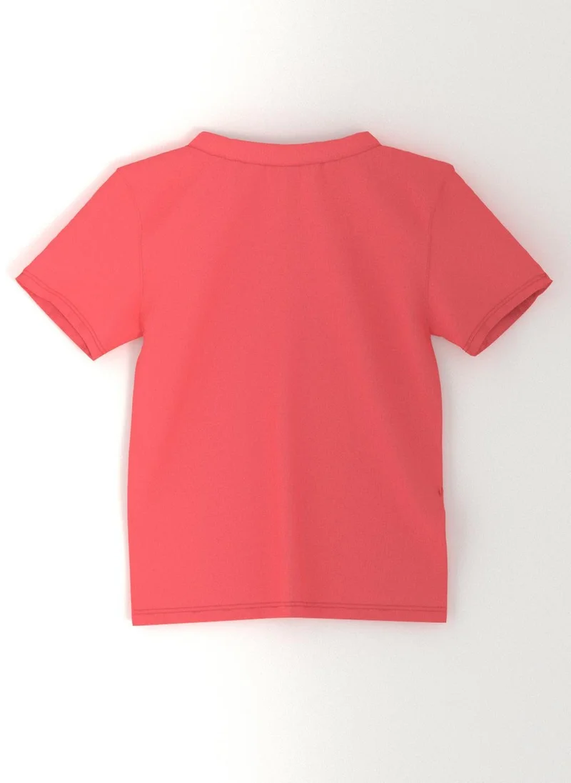 Nautinati Bright Coral & Yellow Nautinati Boys' Pack of 2 Cotton Beach Graphic Printed T-shirts for Men | Best Price UAE