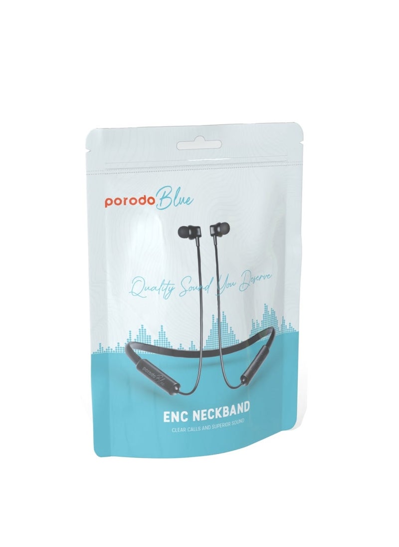 porodo - ENC Neckband In-Ear Earphones - Black - Image 1