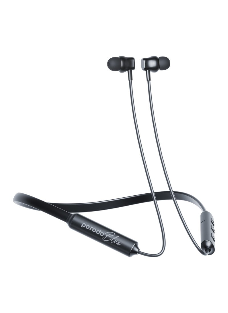 porodo - ENC Neckband In-Ear Earphones - Black - Image 1