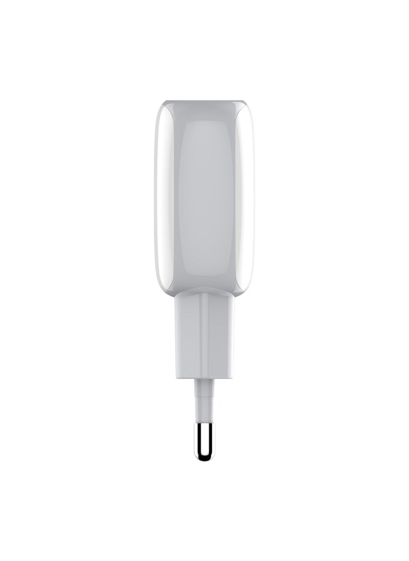 إل دينو - LDNIO A2313C شاحن الهاتف المحمول بقابس أوروبي مع كابل من النوع C إلى Lightning ومنفذ USB من النوع C 20 وات - أبيض - Image 1