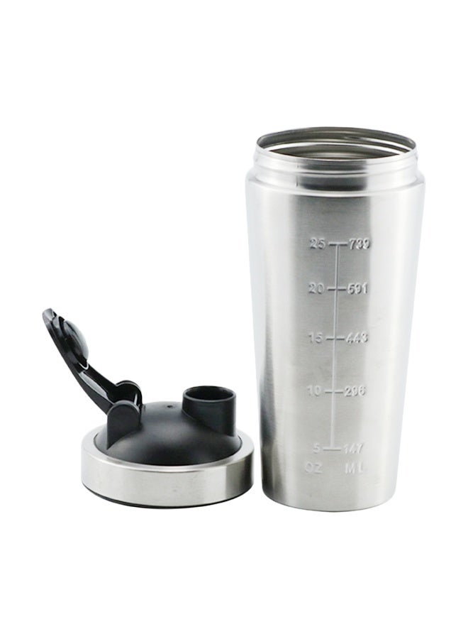 كوب ماء لمزج مسحوق البروتين بطبقة واحدة من الفولاذ المقاوم للصدأ، كوب ماء مخفوق بطبقة واحدة من الفولاذ المقاوم للصدأ 750 مل، فضي - Image 2