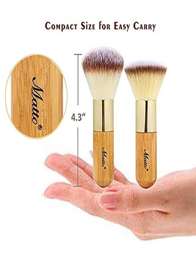 Matto Makeup Brush Set 2 Pieces Face Blush Kabuki Powder Foundation Makeup Brushes For Mineral Bb Cream - Image 5