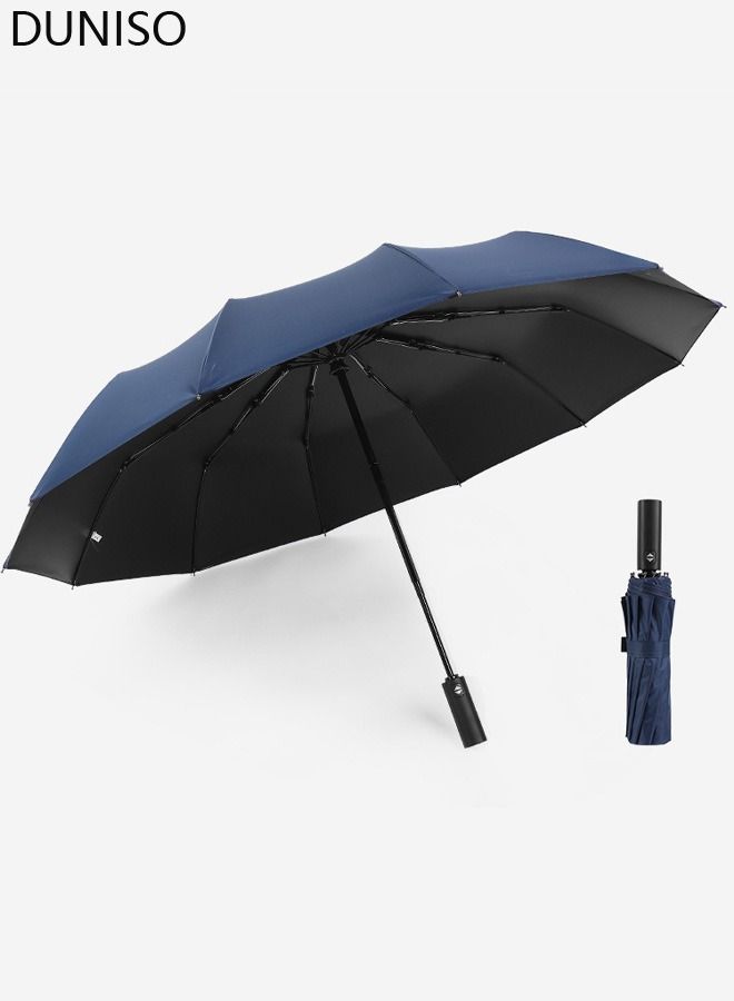 DUNISO Windproof Folding Travel Umbrella Anti-UV Sun And Rain Auto Open Close Lightweight Compact Portable Folding Umbrella for Men Women Teens and Kids - Image 2