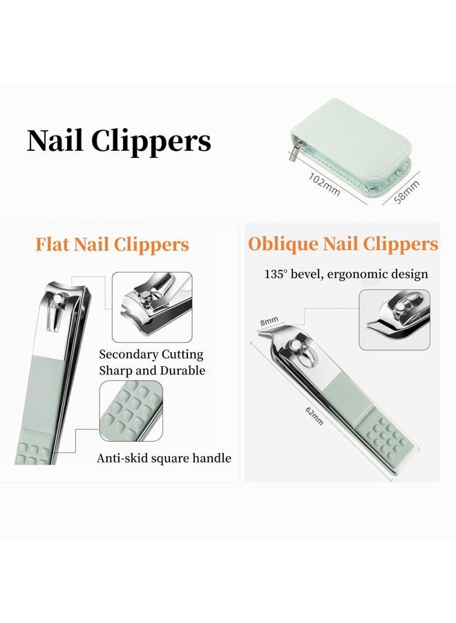 NEMIBAD Manicure Set Nail Clippers Pedicure Kit -7 Pieces Stainless Steel Travel Nail Kit, Professional Grooming Kits, Manicure Kit with Zipper Portable Travel Pack - Image 5