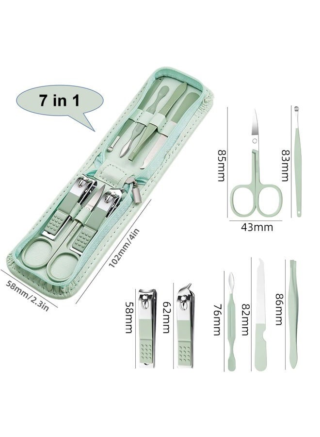 NEMIBAD Manicure Set Nail Clippers Pedicure Kit -7 Pieces Stainless Steel Travel Nail Kit, Professional Grooming Kits, Manicure Kit with Zipper Portable Travel Pack - Image 4
