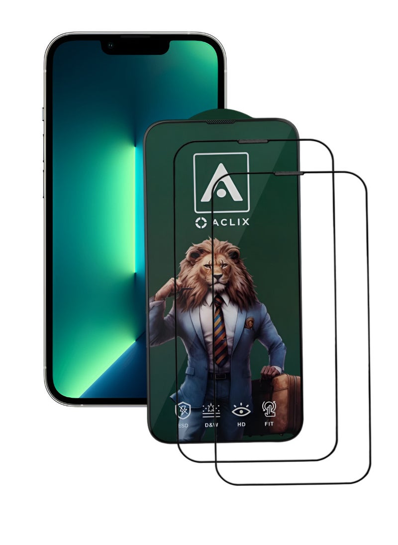 ACLIX 2 Pieces Antistatic ESD Dustproof Premium Quality High Definition Tempered Glass Screen Protector Designed For  iPhone 13 Pro Max - Image 1