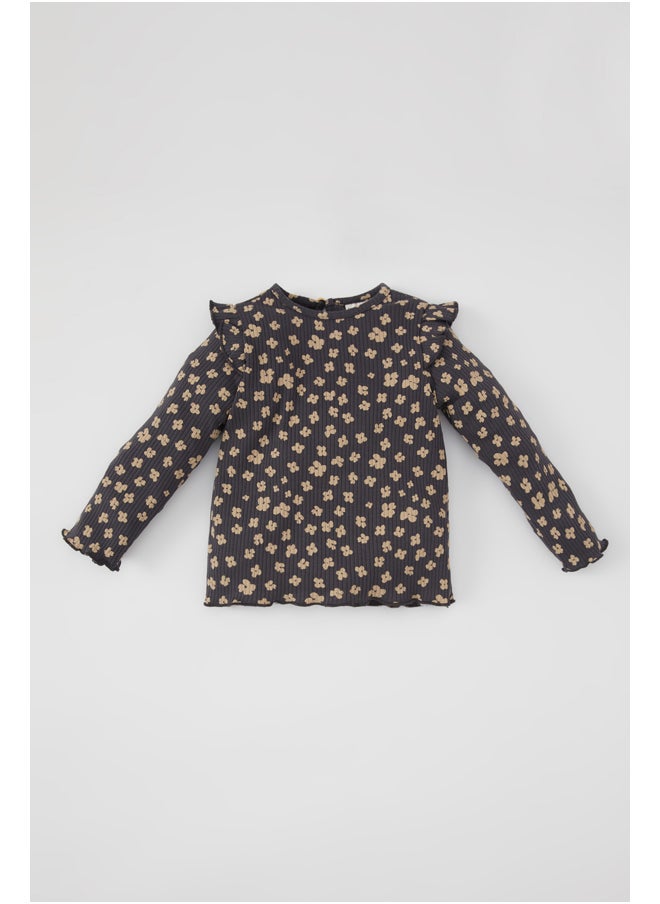 DeFacto - Babygirl Regular Fit Bike Neck Knitted Long Sleeve T-Shirt - Image 1
