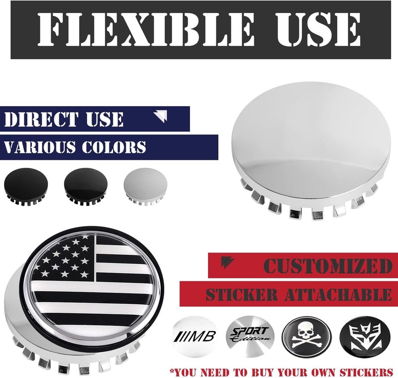 KitsPro 3.25Inch 83MM Wheel Center Caps for Chevrolet Chevy GMC Colorado Tahoe Suburban Silverado Sierra 1500 Rim Hub Caps, Pack of 4 (Chrome, Outer 83MM, Inner 73MM) - Image 5