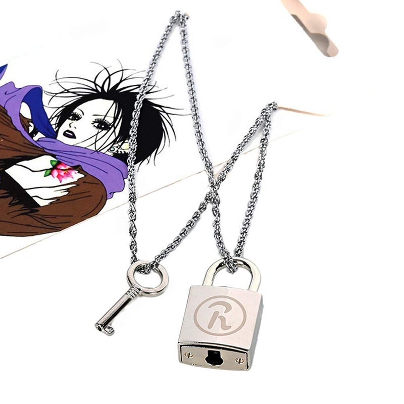 JCvCX 3 in 1 Zinc Alloy Punk Necklace, 50cm Long Chain with Lovers Charms Keychain - Image 1