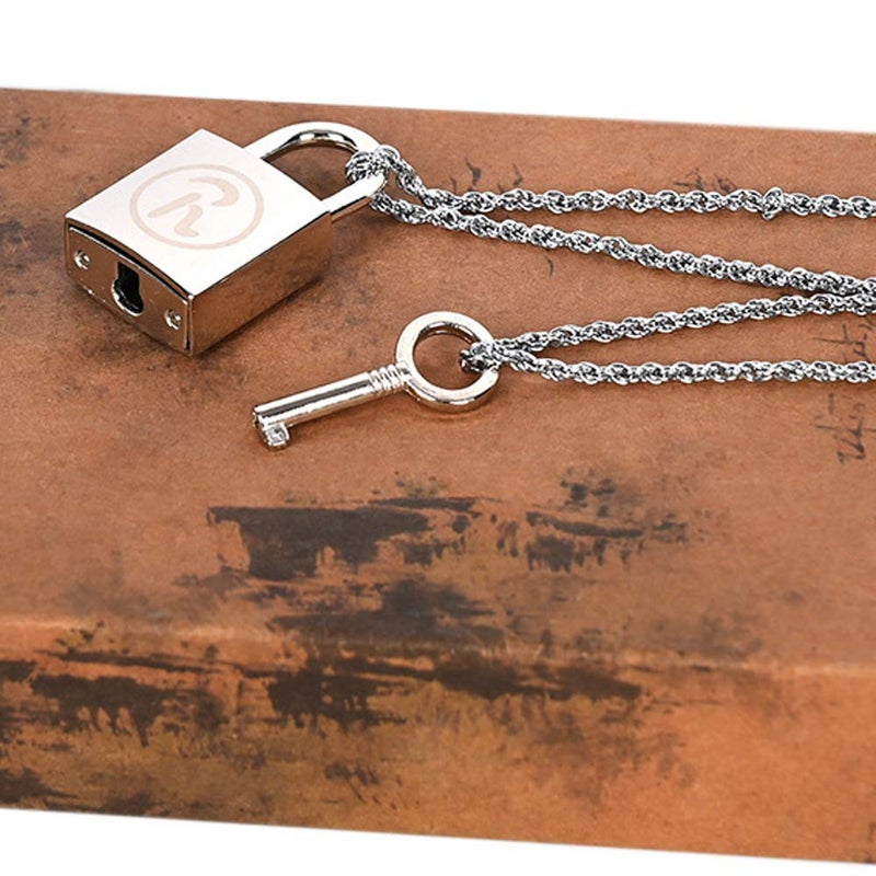 JCvCX 3 in 1 Zinc Alloy Punk Necklace, 50cm Long Chain with Lovers Charms Keychain - Image 4