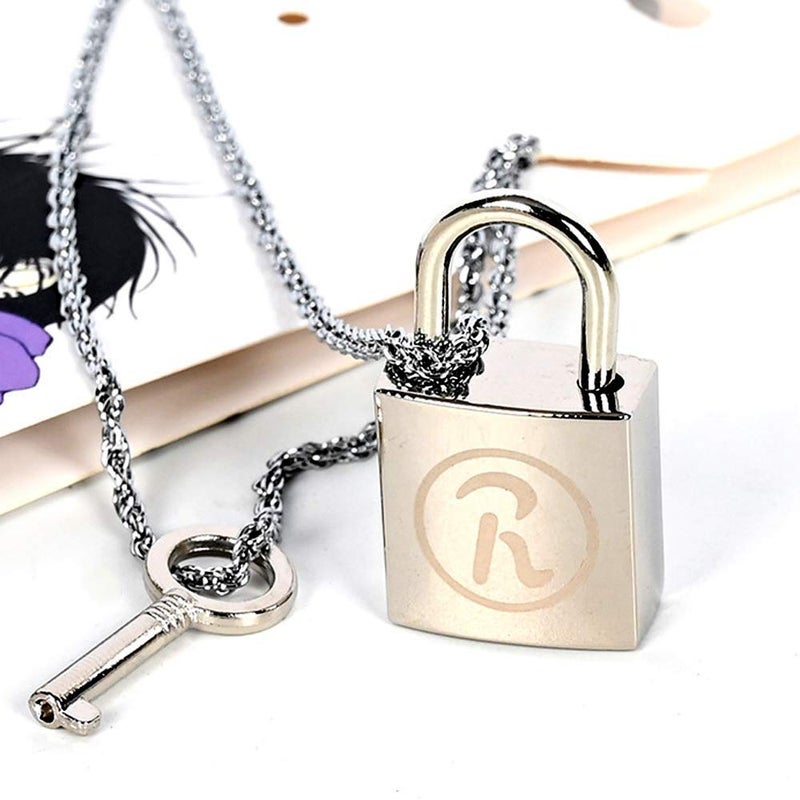 JCvCX 3 in 1 Zinc Alloy Punk Necklace, 50cm Long Chain with Lovers Charms Keychain - Image 2