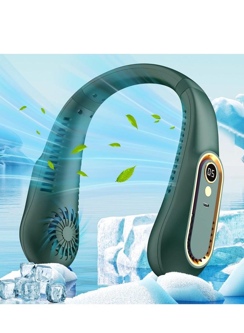 MIXDE Neck Fan, Cooling Fan with 5 Speeds Adjustable Neckbreeze, Neckbreeze Wearable Bladeless Rechargeable Personal Neck Fan 720°cooling Airflow No Noise, For Home Office Travel - Image 1