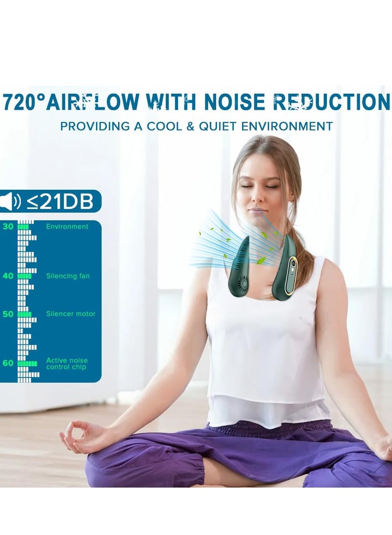 MIXDE Neck Fan, Cooling Fan with 5 Speeds Adjustable Neckbreeze, Neckbreeze Wearable Bladeless Rechargeable Personal Neck Fan 720°cooling Airflow No Noise, For Home Office Travel - Image 5