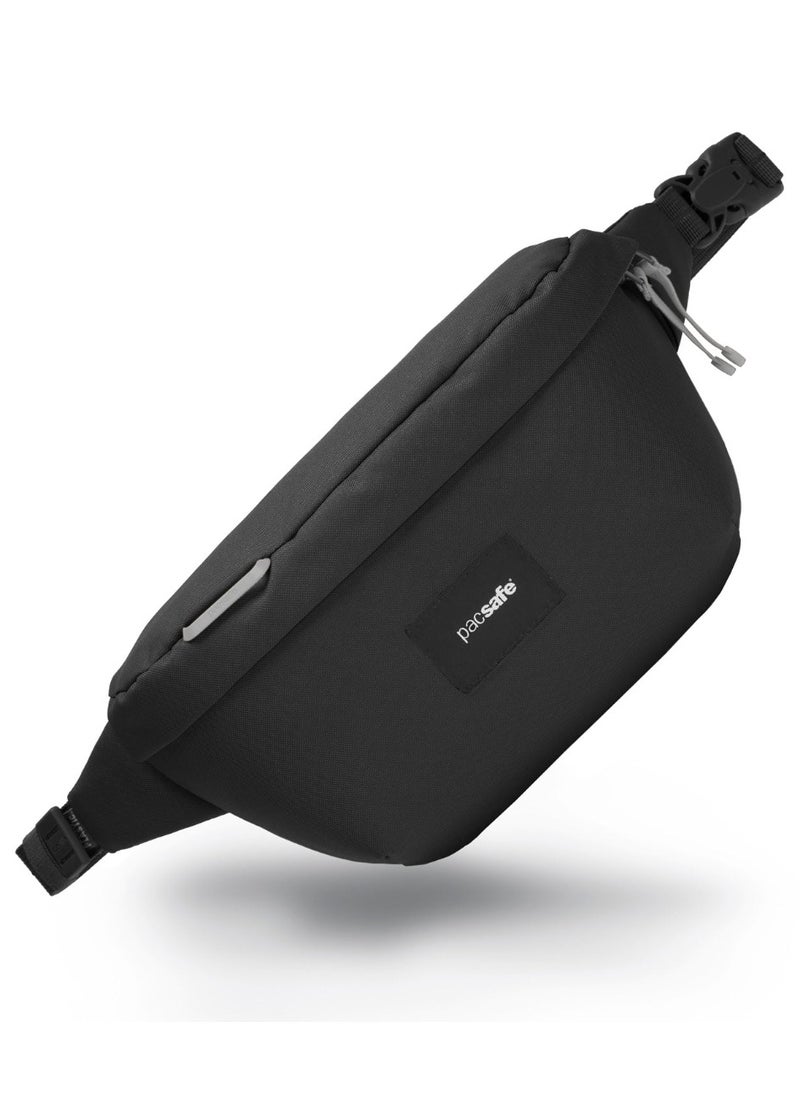 Pacsafe Pacsafe GO Anti-Theft Sling Pack – 2.5L (Jet Black Color) Crossbody Bag with RFID Protection, Slashguard Strap, Water-Resistant Recycled Polyester, Dual-Release Security Buckle  - Image 1