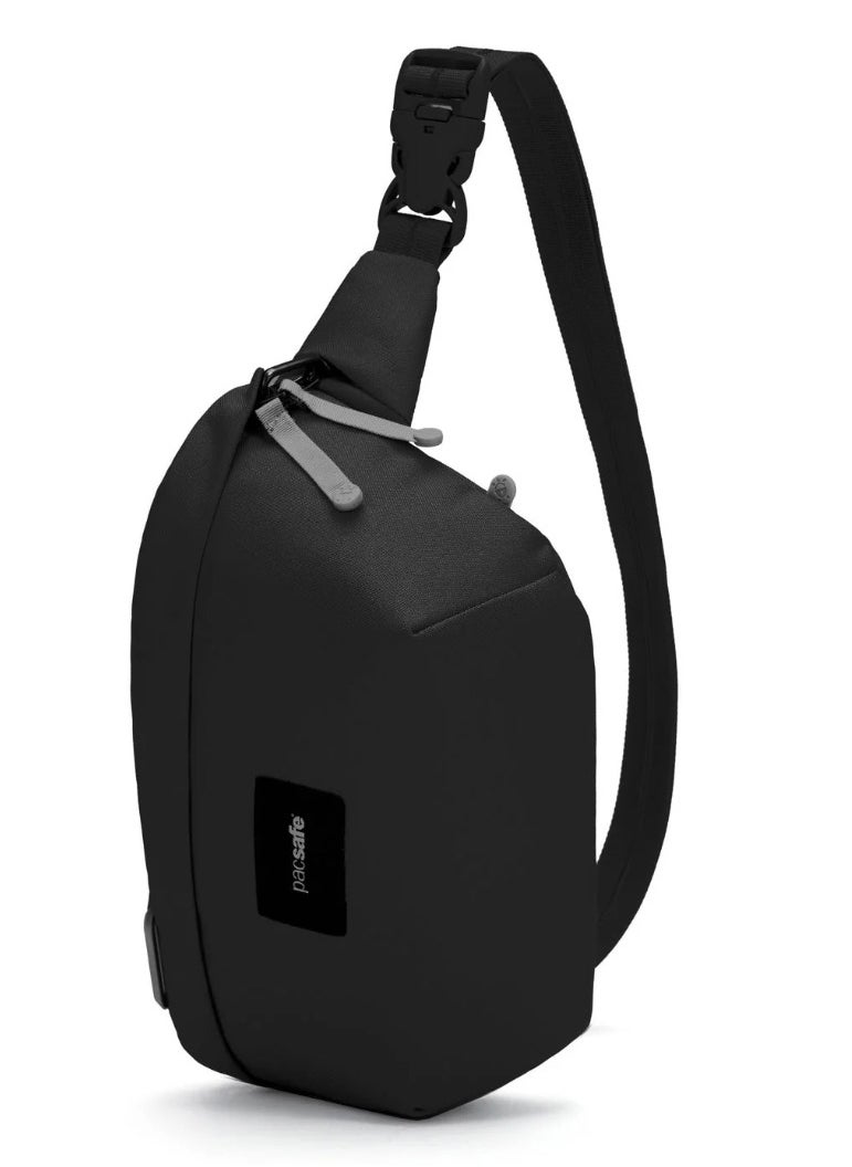 Pacsafe Pacsafe GO Anti-Theft Sling Pack – 2.5L (Jet Black Color) Crossbody Bag with RFID Protection, Slashguard Strap, Water-Resistant Recycled Polyester, Dual-Release Security Buckle  - Image 2