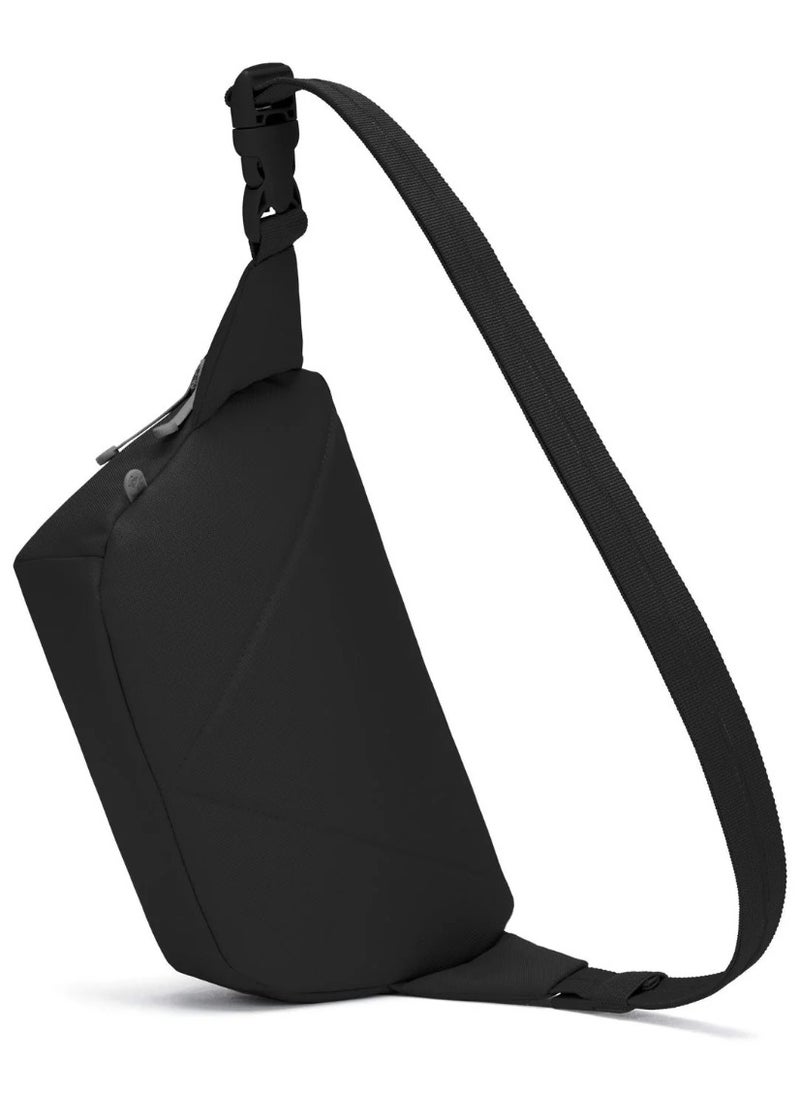 Pacsafe Pacsafe GO Anti-Theft Sling Pack – 2.5L (Jet Black Color) Crossbody Bag with RFID Protection, Slashguard Strap, Water-Resistant Recycled Polyester, Dual-Release Security Buckle  - Image 3