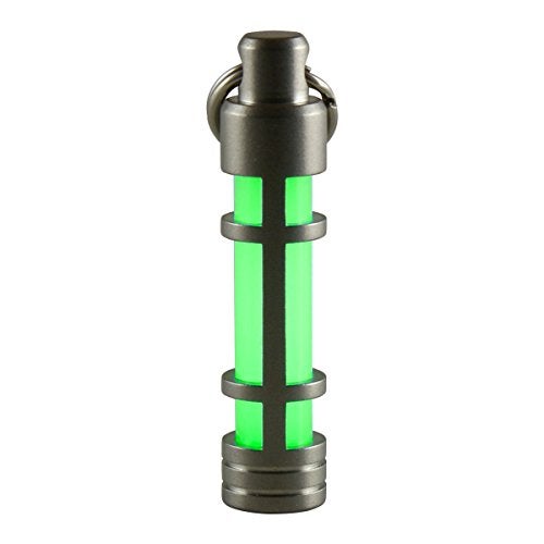 TEC Accessories Embrite Glow Fob Stainless Steel Green Embrite Pellet Glow in the Dark Keychain Accessories Everyday Carry Key Fob Keychain for Indoor and Outdoor Use - Image 1
