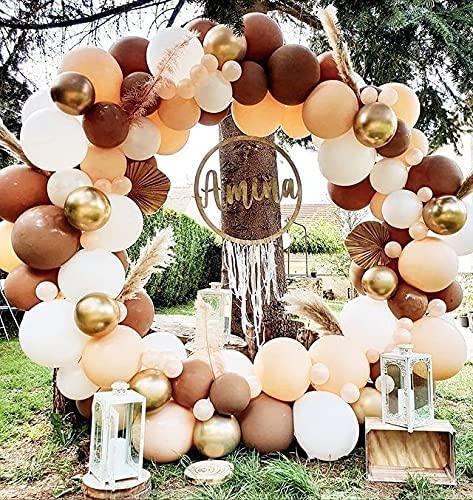 LAZYBEEE 102pcs Skin and Coffee Latex Balloon for Birthday Decoration Baby Shower Wedding Ceremony Balloon Anniversary Decorations Arch Balloon Tower - Image 3