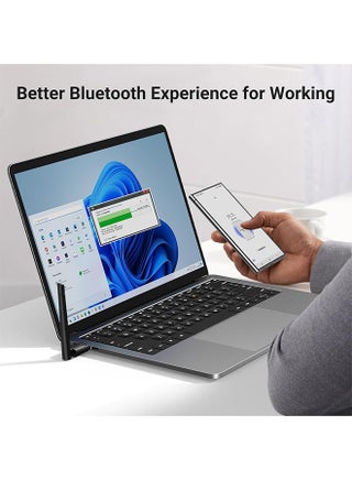 Bluetooth Wireless USB WiFi Adapter for PC, Long Range USB Bluetooth Dongle, Wireless Transfer for Bluetooth Mouse Keyboard Headphones Speakers,Desktop,Support Laptop-Win11/10/8.1 - view 5