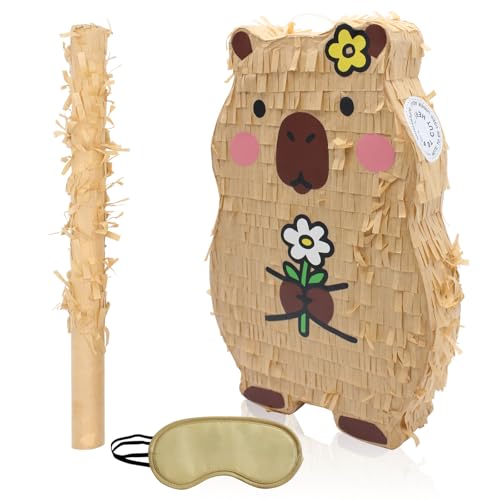 Timisea Capybara PiataCapybara Themed Animal Piata with Stick BlindfoldCapybara Birthday Party Supplies for Christmas Festivals Photo Props Birthday Party Supplies - Image 1