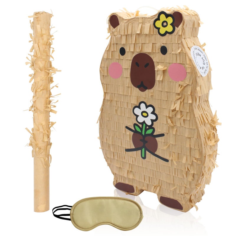 Timisea Capybara PiataCapybara Themed Animal Piata with Stick BlindfoldCapybara Birthday Party Supplies for Christmas Festivals Photo Props Birthday Party Supplies - Image 3