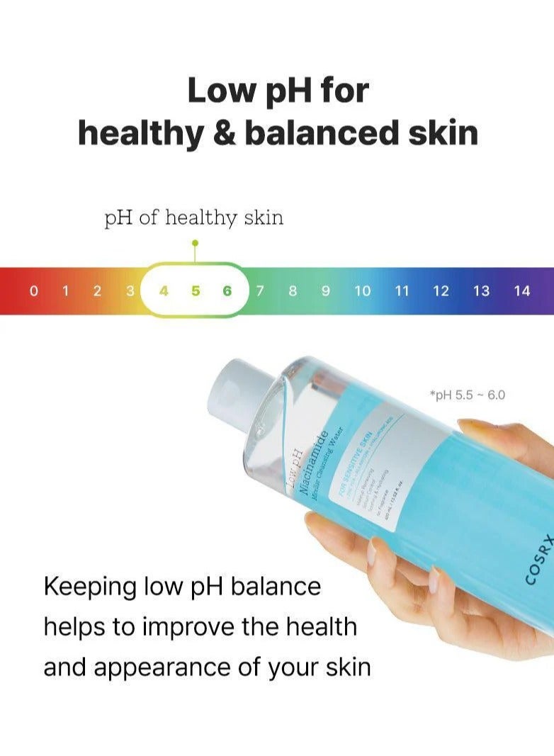 كوسرإكس Low pH Niacinamide Micellar Cleansing Water - 100ml - Image 5