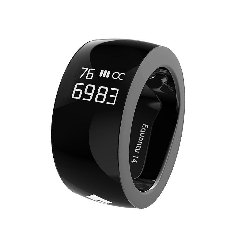 Stainless Steel SQ668 Smart Ring with Display, Fitness Tracking and App Control - US Size 7