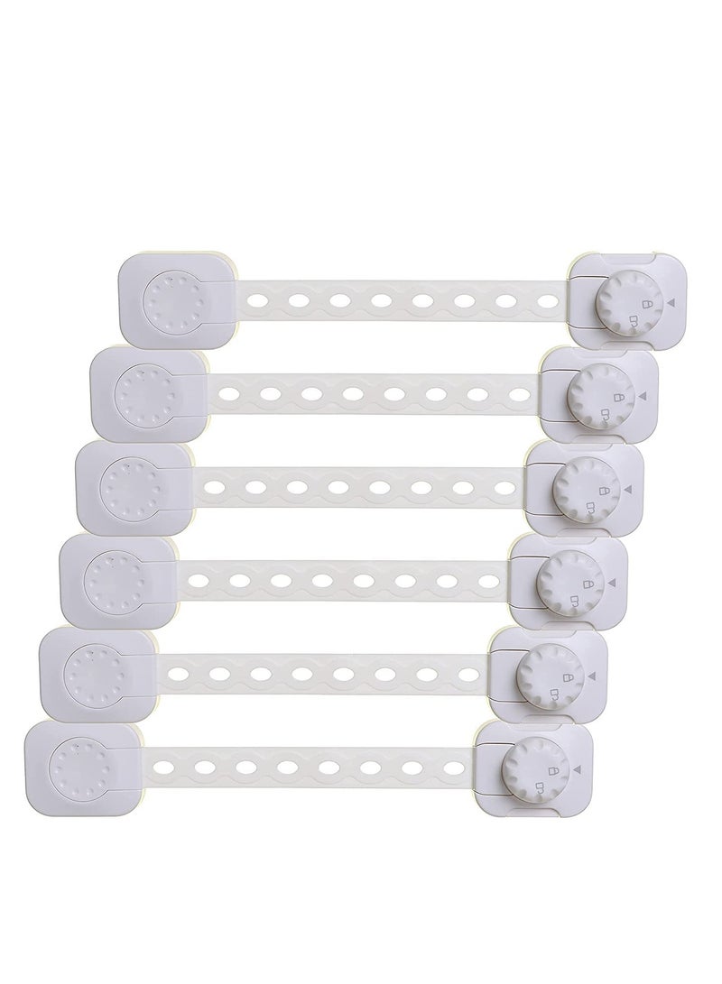 Child Safety Lock (6-Pack),  Baby Proofing Set, Safety Lock For Cabinet Fridge Toilet Seat Drawers Oven, Child lock Proofing Kit, Adjustable Size, Dual Action - Image 1