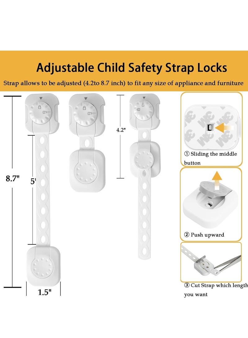 Child Safety Lock (6-Pack),  Baby Proofing Set, Safety Lock For Cabinet Fridge Toilet Seat Drawers Oven, Child lock Proofing Kit, Adjustable Size, Dual Action - Image 4