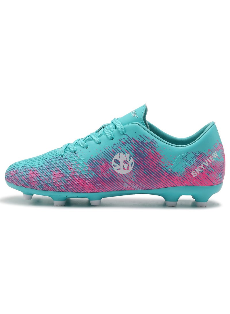 Sky View SKY VIEW Boys And Girls Soccer Cleats Turf Soccer Shoes For Kids Indoor Outdoor Children Unisex Football Boots AG FG Wide Training Sneaker Blue Pink  - Image 2