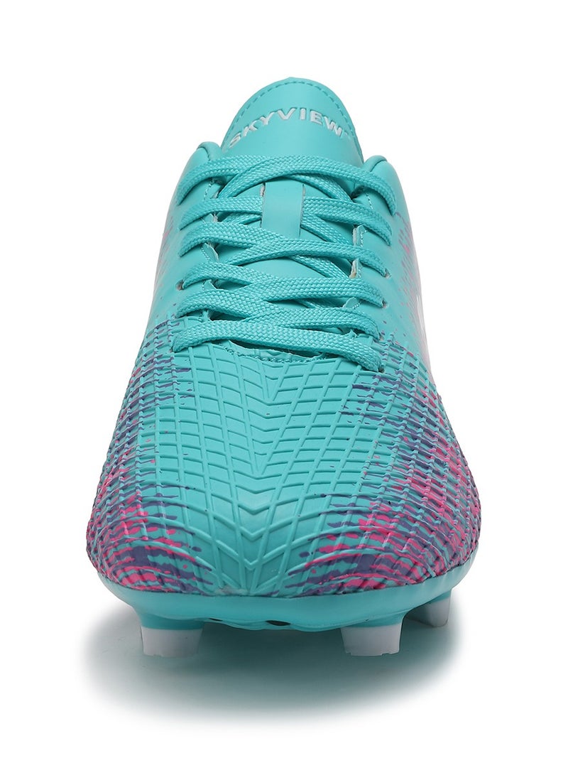 Sky View SKY VIEW Boys And Girls Soccer Cleats Turf Soccer Shoes For Kids Indoor Outdoor Children Unisex Football Boots AG FG Wide Training Sneaker Blue Pink  - Image 3