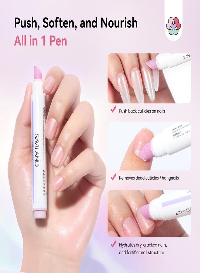 SAVILAND Cuticle Remover Pen: Ceramic Cuticle Pusher & Oil Pen 4.5ml Nail Strengther & Growth Cuticle Oil Nail Care Pen for Hangnails Dry Damaged Nails Moisturize Strengthen Brighten 2PCS - Image 5