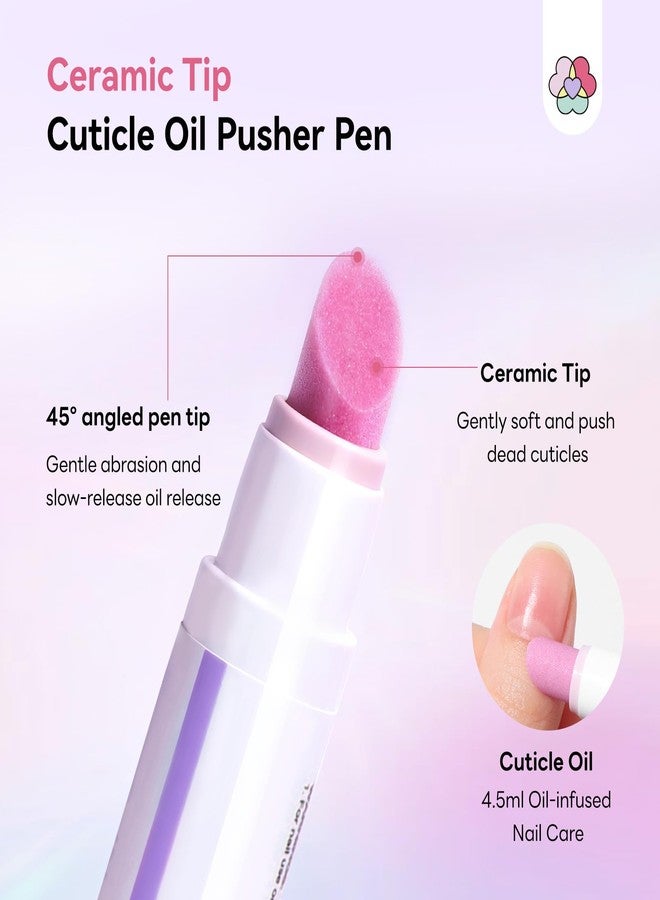 SAVILAND Cuticle Remover Pen: Ceramic Cuticle Pusher & Oil Pen 4.5ml Nail Strengther & Growth Cuticle Oil Nail Care Pen for Hangnails Dry Damaged Nails Moisturize Strengthen Brighten 2PCS - Image 3