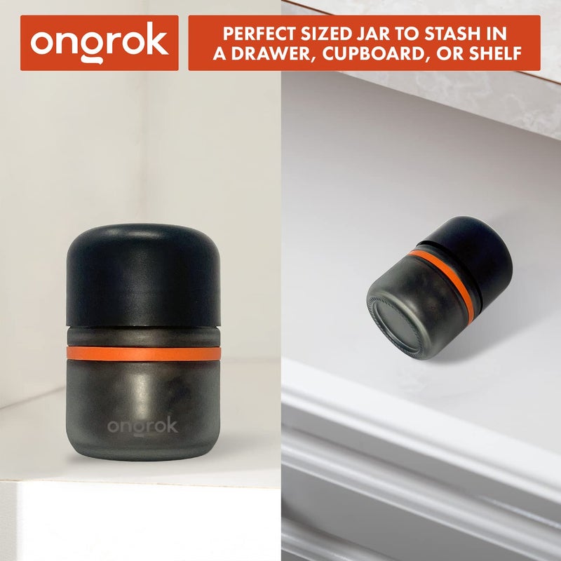 ONGROK Glass Storage Jar, 80ml, 6 Pack | UV Herb/Spice Jar with Childâ€‘Resistant Lid, Colorâ€‘Coded Glass Containers to Preserve Smell and Aroma - Image 5