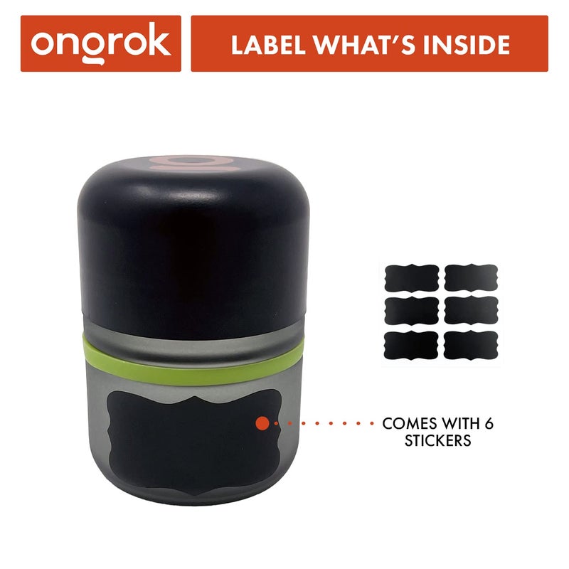 ONGROK Glass Storage Jar, 80ml, 6 Pack | UV Herb/Spice Jar with Childâ€‘Resistant Lid, Colorâ€‘Coded Glass Containers to Preserve Smell and Aroma - Image 3