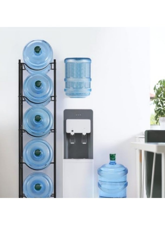 GGEROU 5 Gallon Water Jug Holder Water Bottle Storage Rack, 5 Tiers Black - Image 2