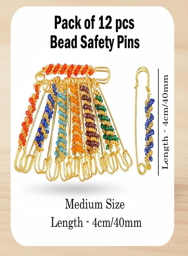 VAMA Multicolor Designer Saree Safety Pins Waist Pallu Plates Brooch for Women (Saree safety Pins) - Image 3