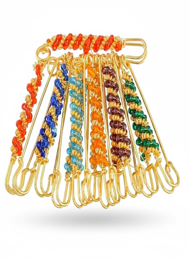 VAMA Multicolor Designer Saree Safety Pins Waist Pallu Plates Brooch for Women (Saree safety Pins) - Image 1