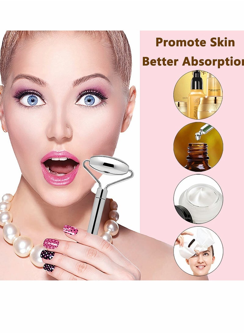 SYOSI Face Roller Pure Stainless Steel Face Massager Gua Sha Set- Muscle Relaxing Pilates relaxation set Massager Anti Wrinkle Face Lift for Face Eye Neck Body with Gift Case  - Image 2