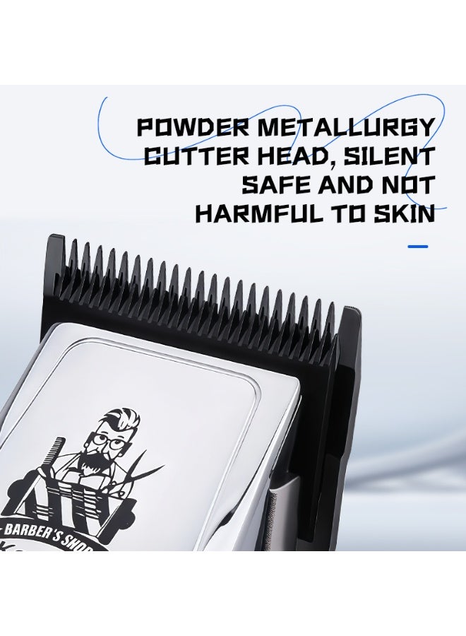كيمي KM-1770 Professional Hair Clipper | 7000RPM Motor | 2-Speed | Ceramic Powder Metallurgy Blade | 2000mAh Battery | 8W Low Noise | Silver multicolour - Image 5