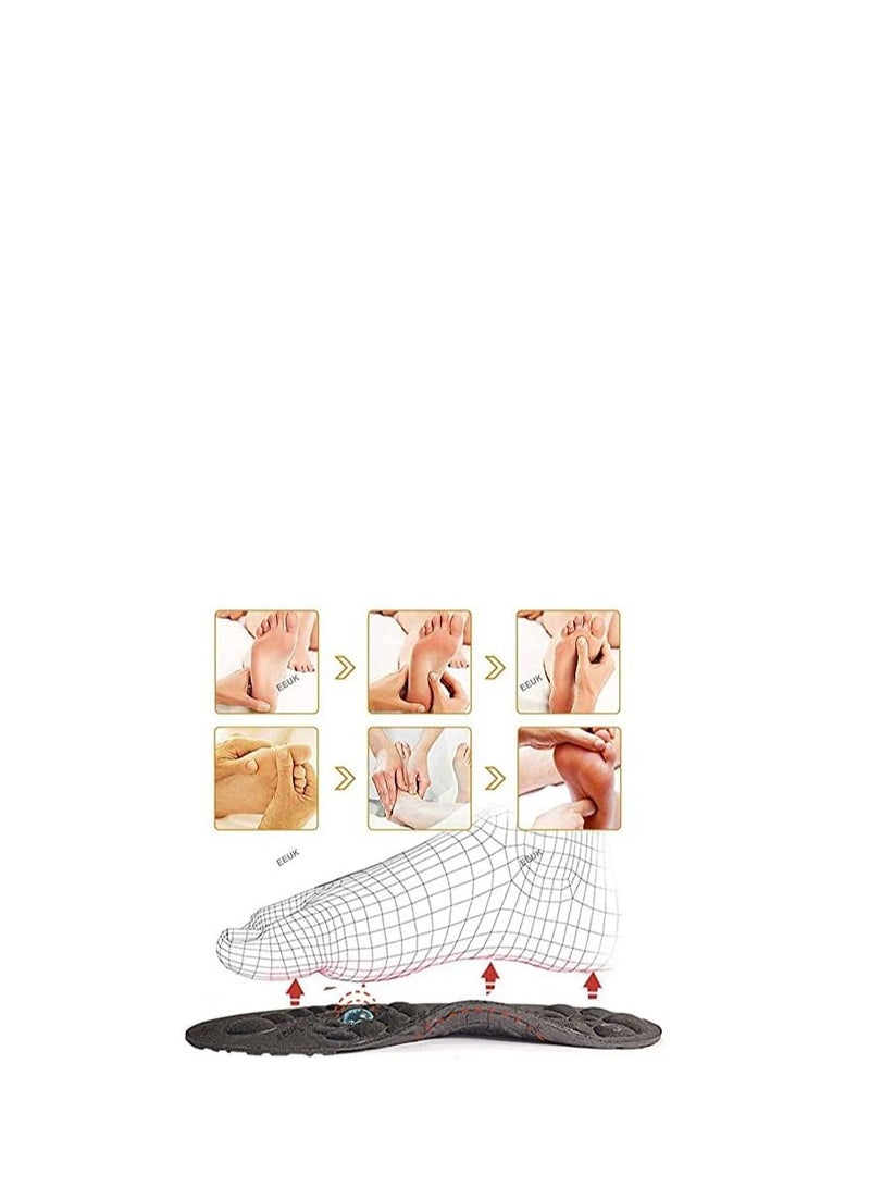 Excefore نعل تخسيس بالضغط الإبري، نعل تدليك مغناطيسي للقدم مع دعم للقوس، نعل علاج للقدم، للقدم المسطحة، التهاب اللفافة الأخمصية، تخفيف الألم (م) - Image 4