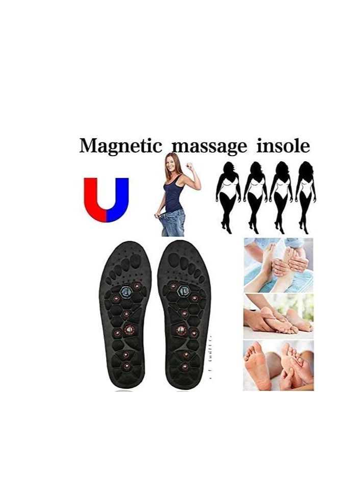 Excefore نعل تخسيس بالضغط الإبري، نعل تدليك مغناطيسي للقدم مع دعم للقوس، نعل علاج للقدم، للقدم المسطحة، التهاب اللفافة الأخمصية، تخفيف الألم (م) - Image 5