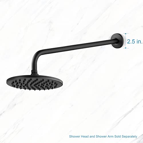 OFFO Shower Arm with Flange, 24 in Wall Mount Replacement Angle Shower Head Arm Wall-Mounted For Fixed Shower Head & Handheld Showerhead, Matte Black - Image 5